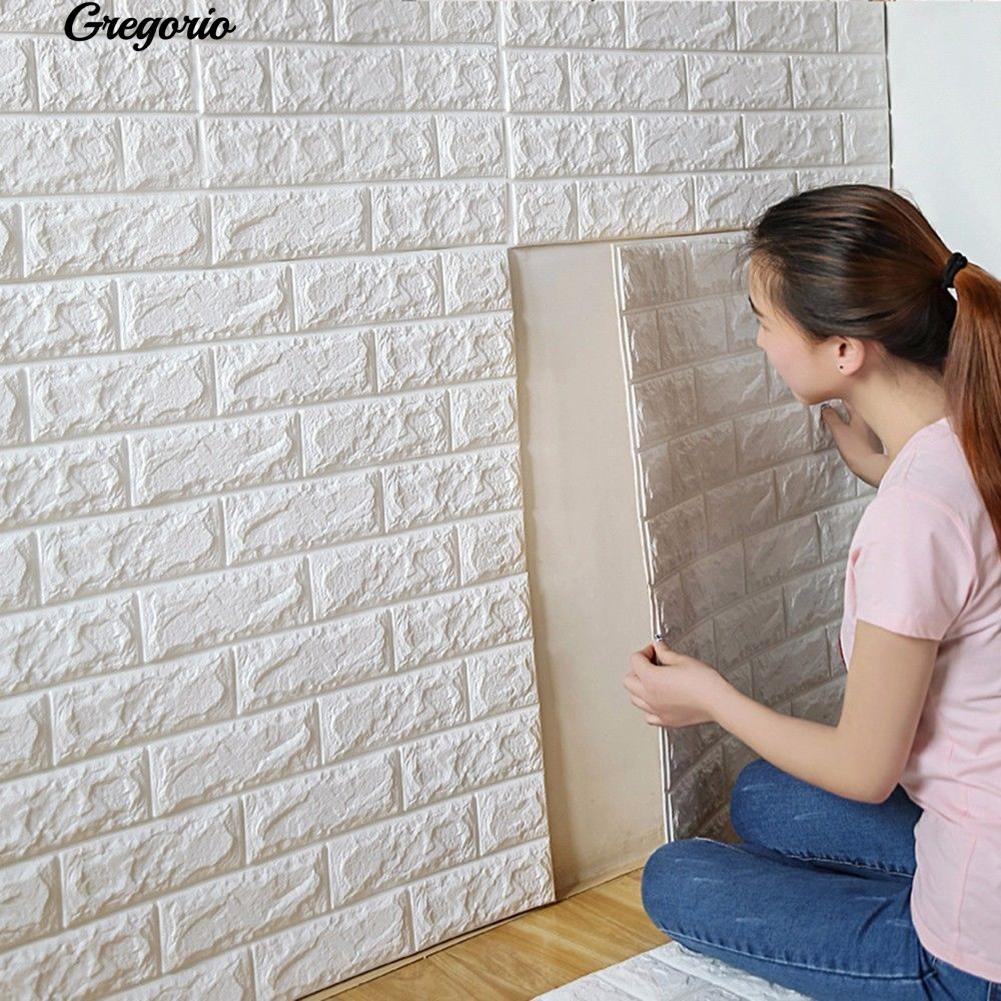 COD 1Sheet PE Foam  3D  DIY Wall Retro Embossed Brick  Decor 