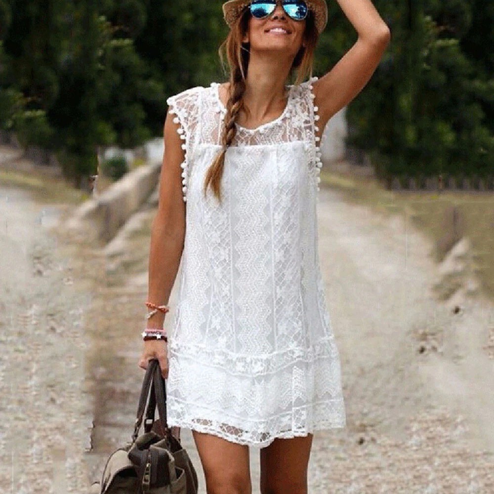 short white casual summer dresses