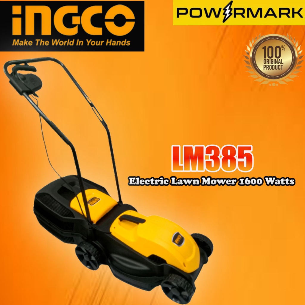 ingco 1600w electric lawn mower lm385