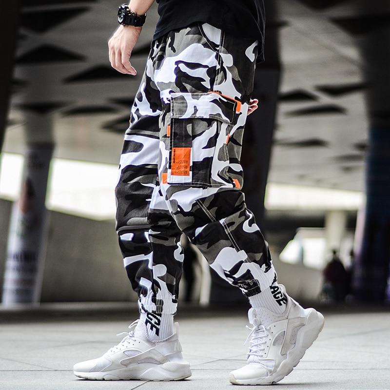 men's camo sweatpants with elastic ankles