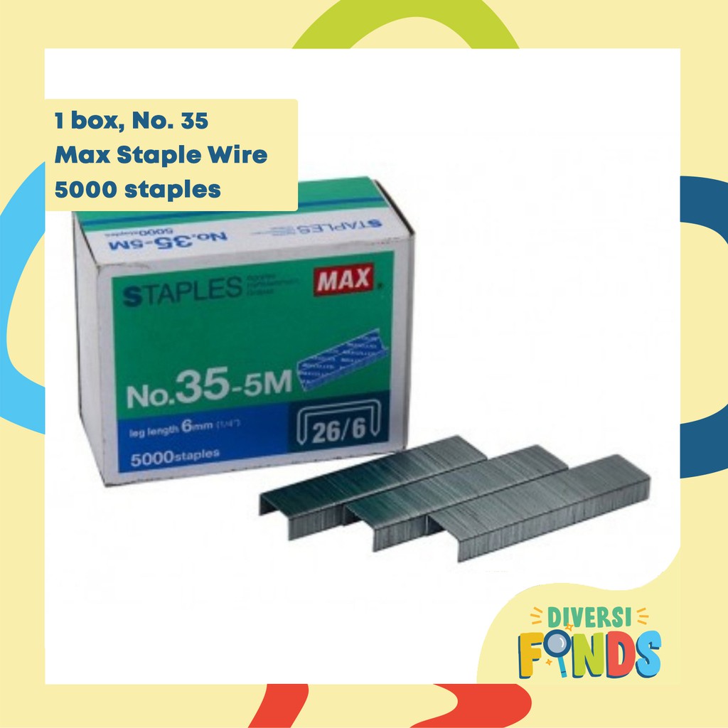 Max, Joy or Focus Brand Staple Wire No. 10 (Sm) or No. 355M (big) 26/6 5000staples per box