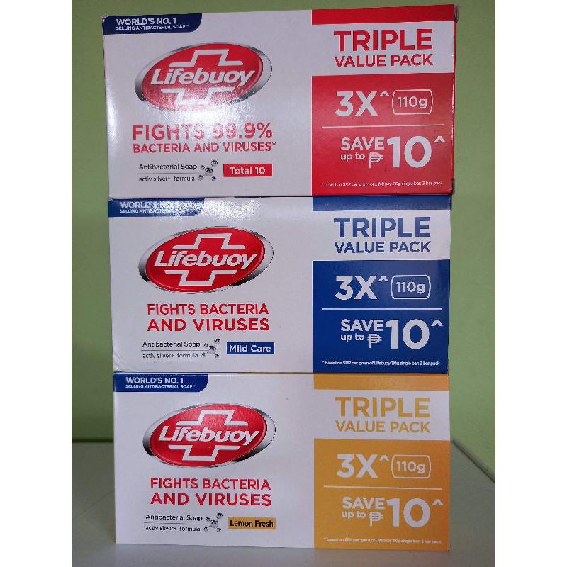 Lifebuoy Antibacterial Soap Triple Value Pack 3x 110g Shopee Philippines