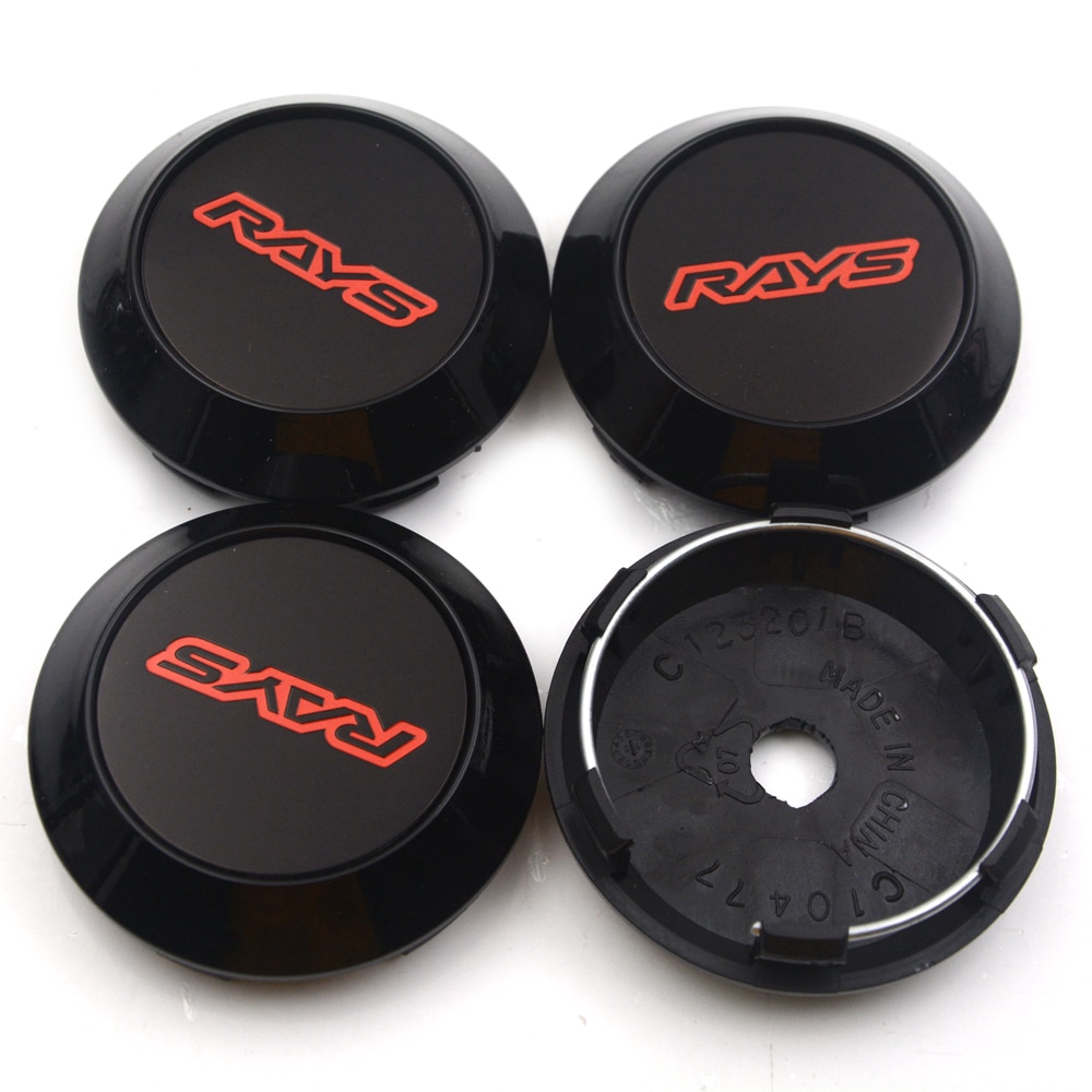 4pcs 70mm RAYS Logo Decals Auto Wheel Center Caps Clip 63mm for RAYS