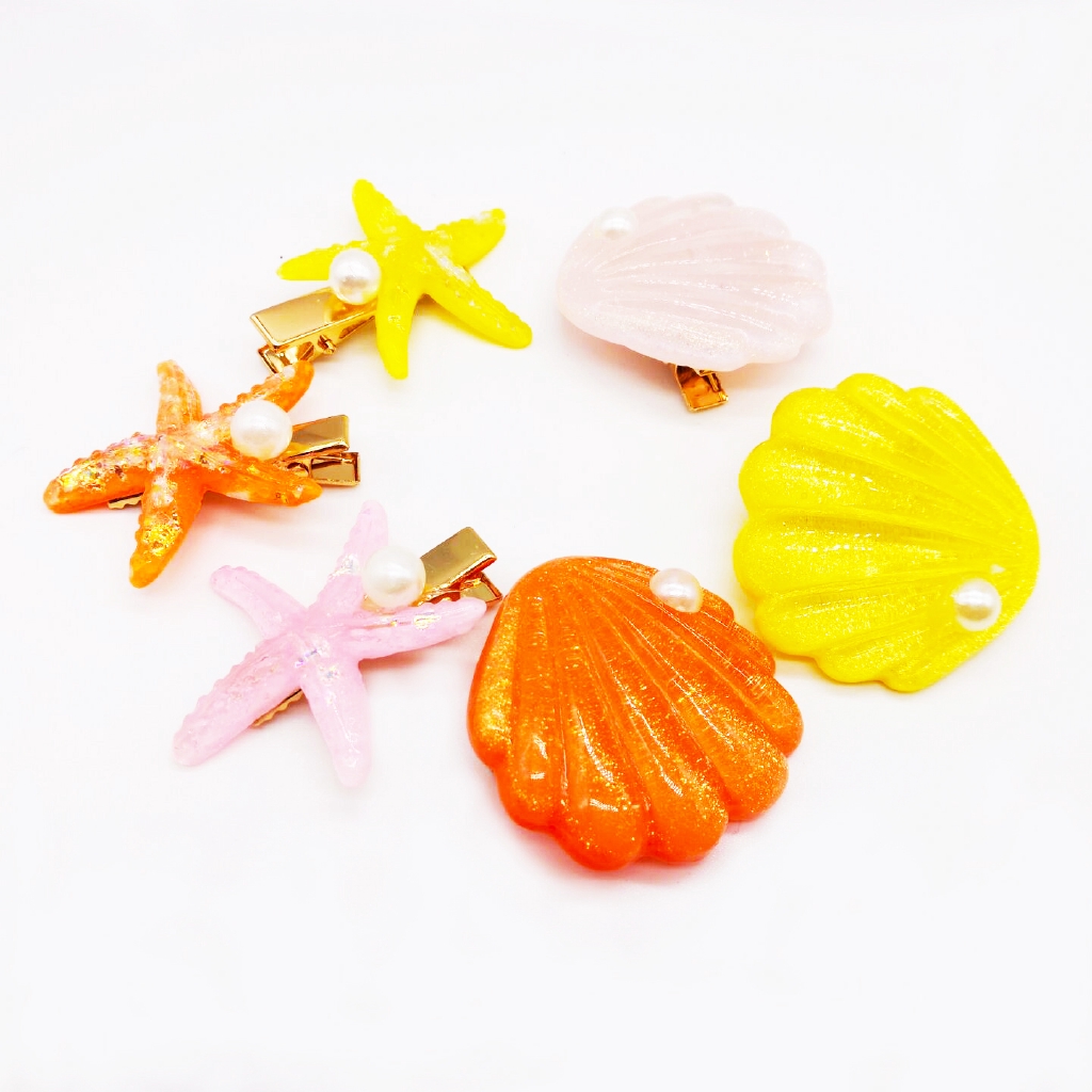 Girl Hair Clips Cute Baby Starfish Shell Hair Pin Headdress
