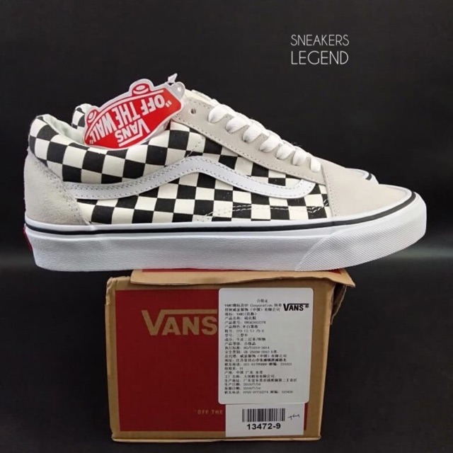 vans checkerboard cream