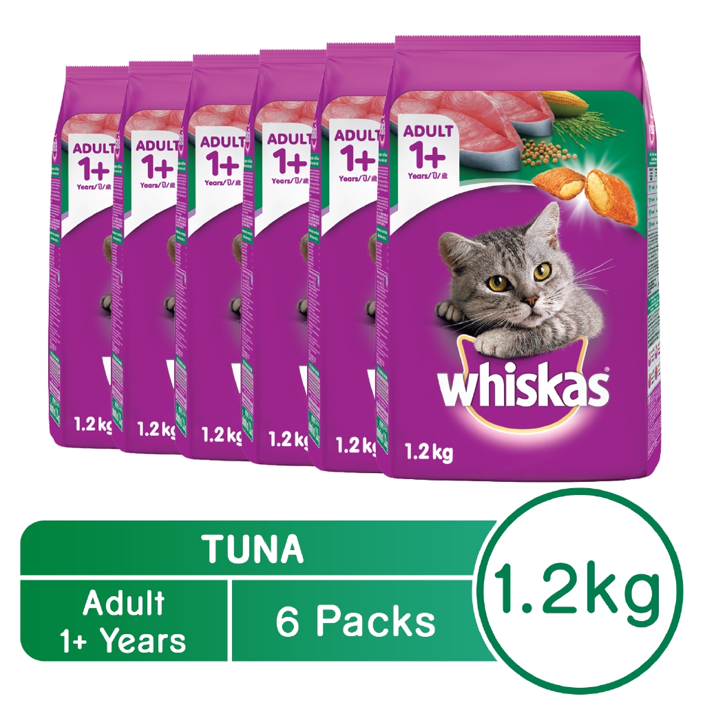 Whiskas Adult Tuna Flavor Dry Cat Food Pack of 6(1.2kg) Shopee