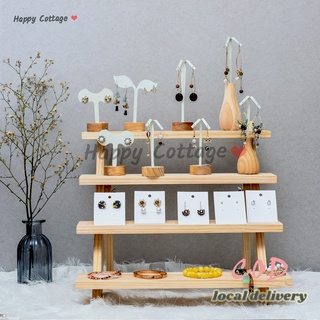 Multi-layer ladder display jewelry storage rack indoor and outdoor solid wood plant rack wooden