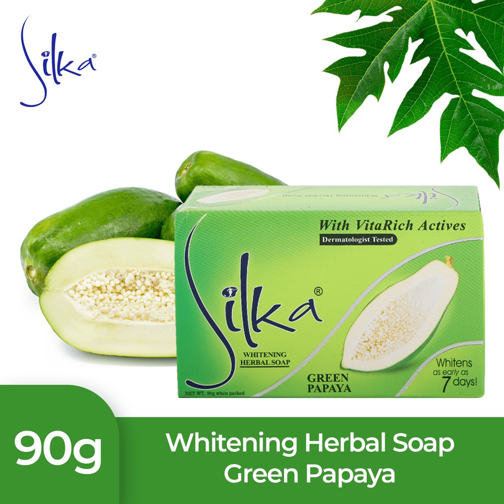 Silka Green Papaya Whitening Soap 90g | Shopee Philippines