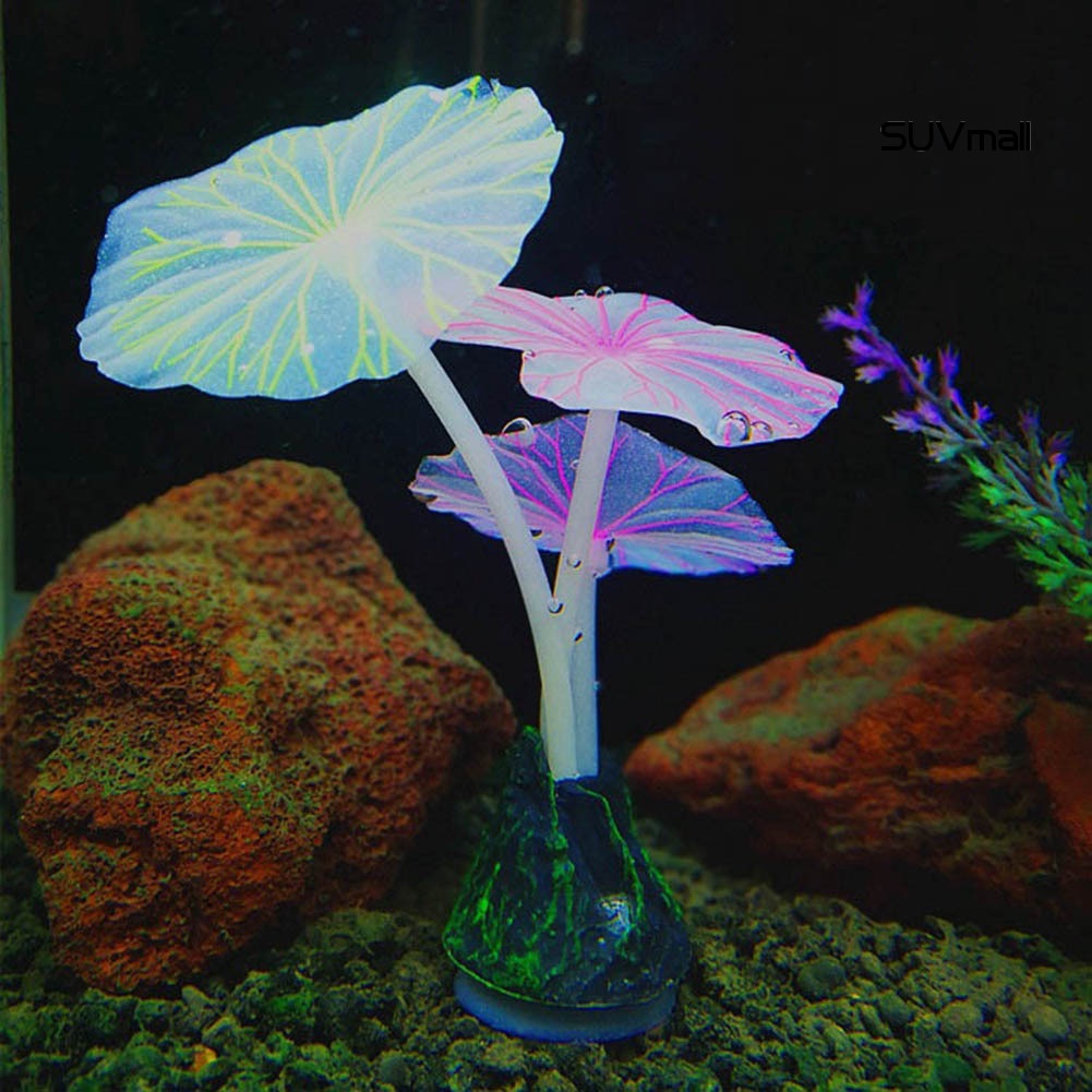 SUV- Silicone Simulated Aquatic Plant Fluorescent Aquarium Decoration with Sucker