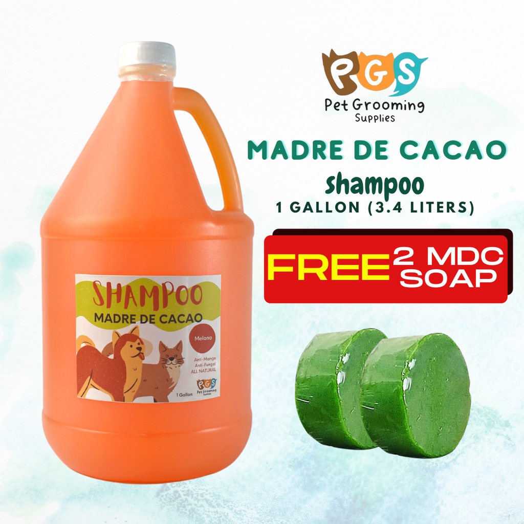 COD PET Shampoo Madre De Cacao Melona Scent 1 Gallon with Free 2 MDC