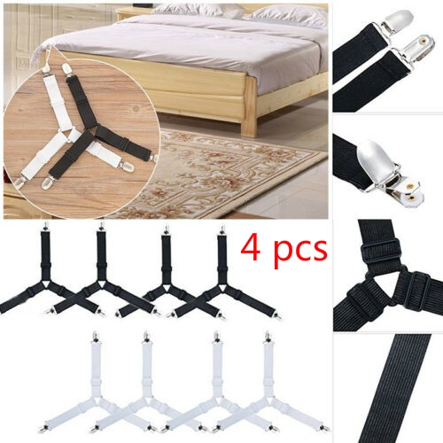 4pcs Bed Sheet Clipper, Triangle Bed Sheet Mattress Holder Fastener ...