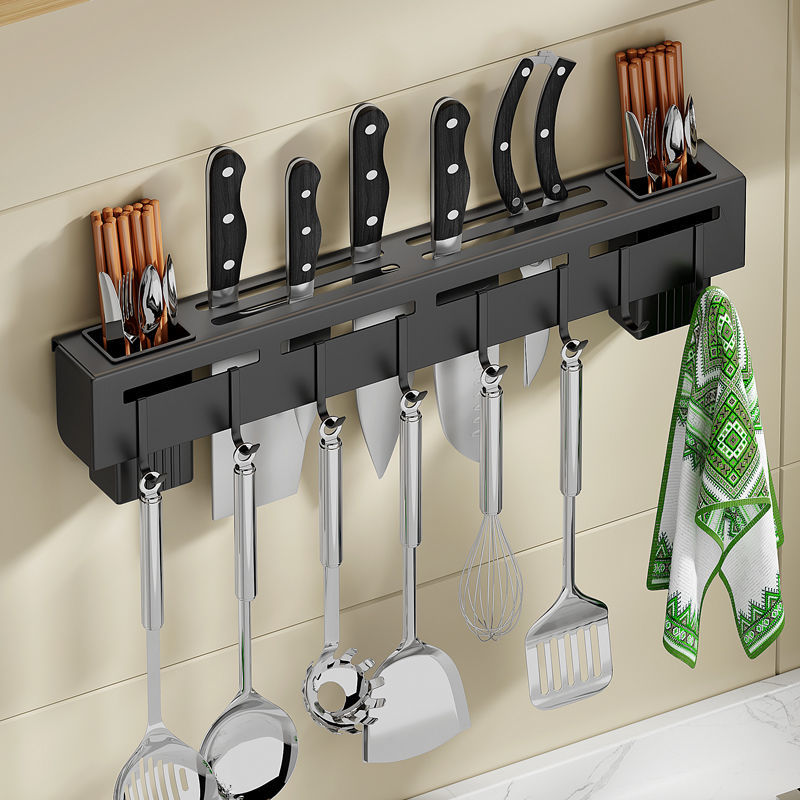 Knife Holder Stainless Steel Hanging Knife Organizer Wall Mounted Kitchen Organizer Knife Rack