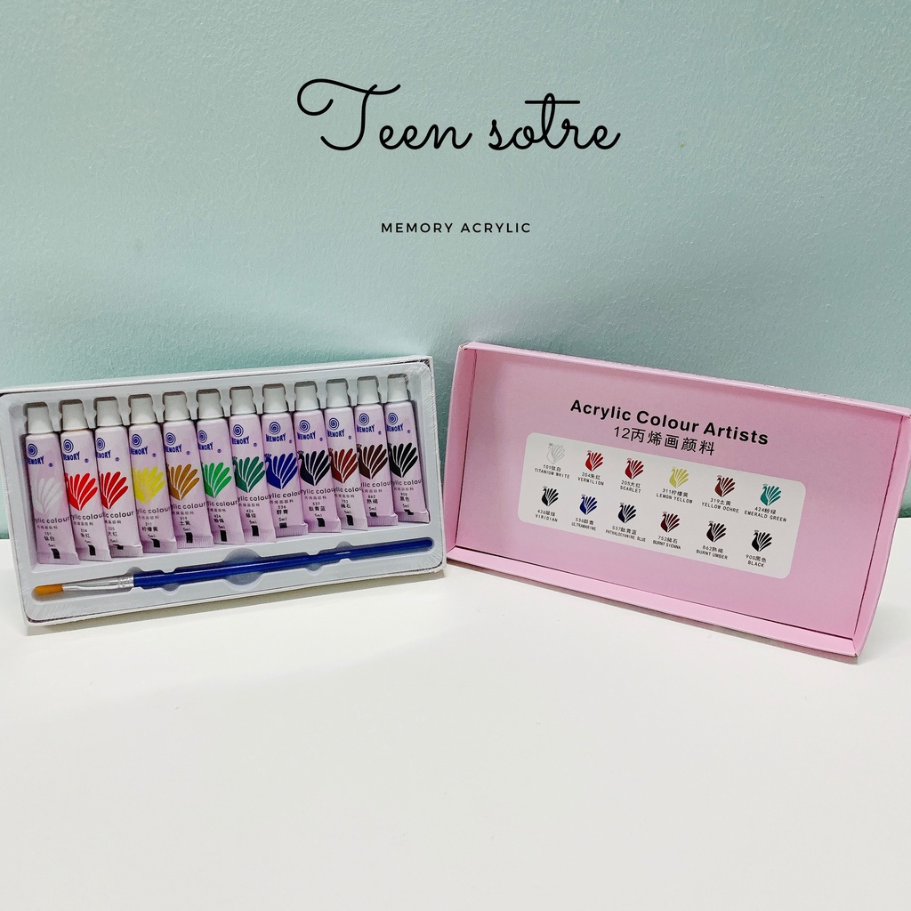 Professional Acrylic Color Memory - 5ml / Tube - Fabric Drawing / Clothing Drawing / Shoe Painting (All Materials) - 12 / 24 Colors