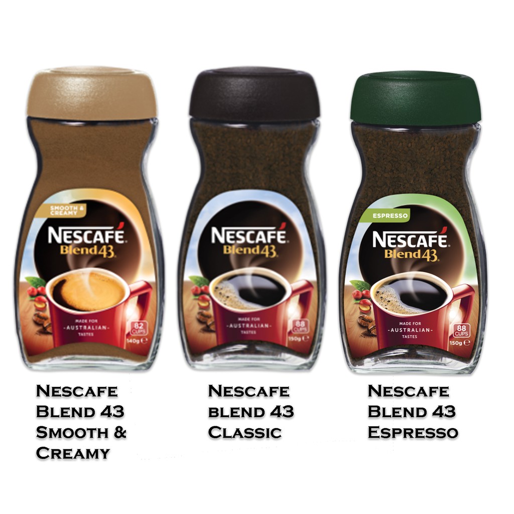 Nescafe Blend 43 Coffee 140g Available In 3 Flavours Smooth Creamy Classic Espresso Aus Shopee Philippines