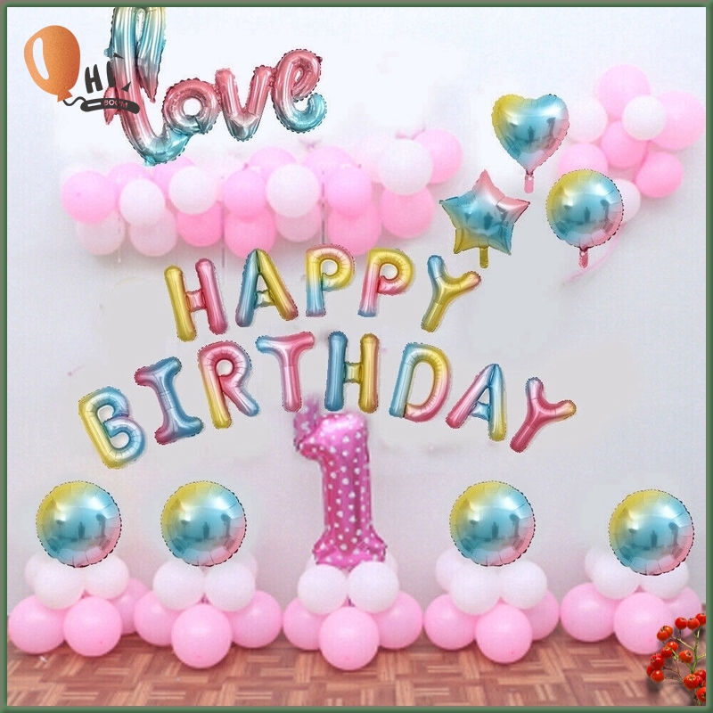 Happy Birthday Rainbow Foil Balloons Party Decoration Supplies Birthday ...