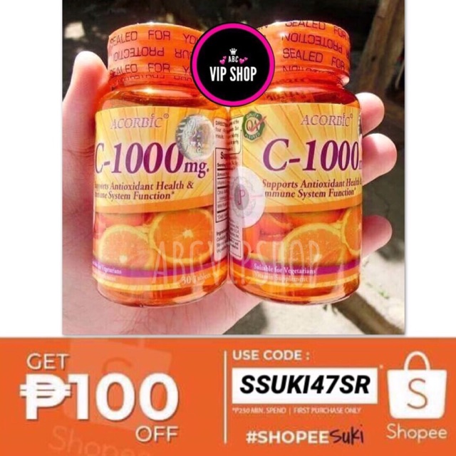 Cod Authentic Acorbic Vitamin C 1000mg Shopee Philippines