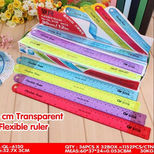 Flexible Rubber Ruler Flexible 30/20 cm | Shopee Philippines