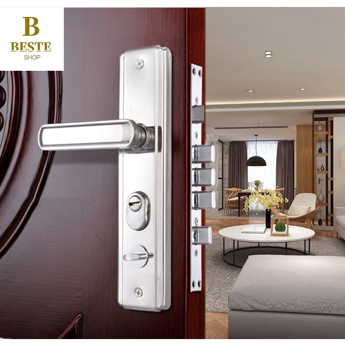 4 Latch Main Doorknobs Doors Lock set Sus304 Stainless steel panel