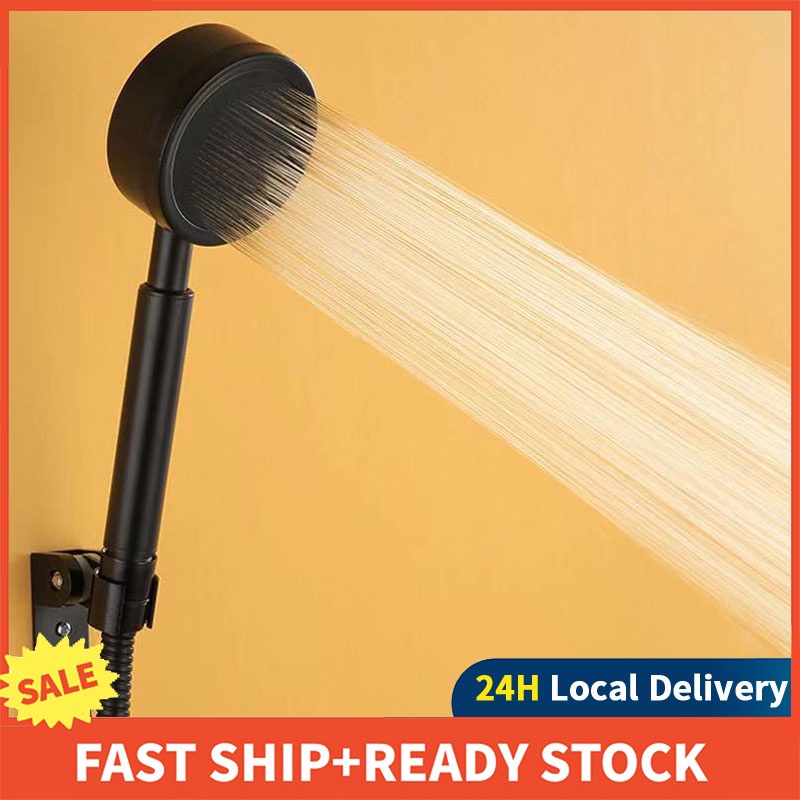 3 In 1 SUS304 Black Stainless Steel Shower Set With Hose Holder