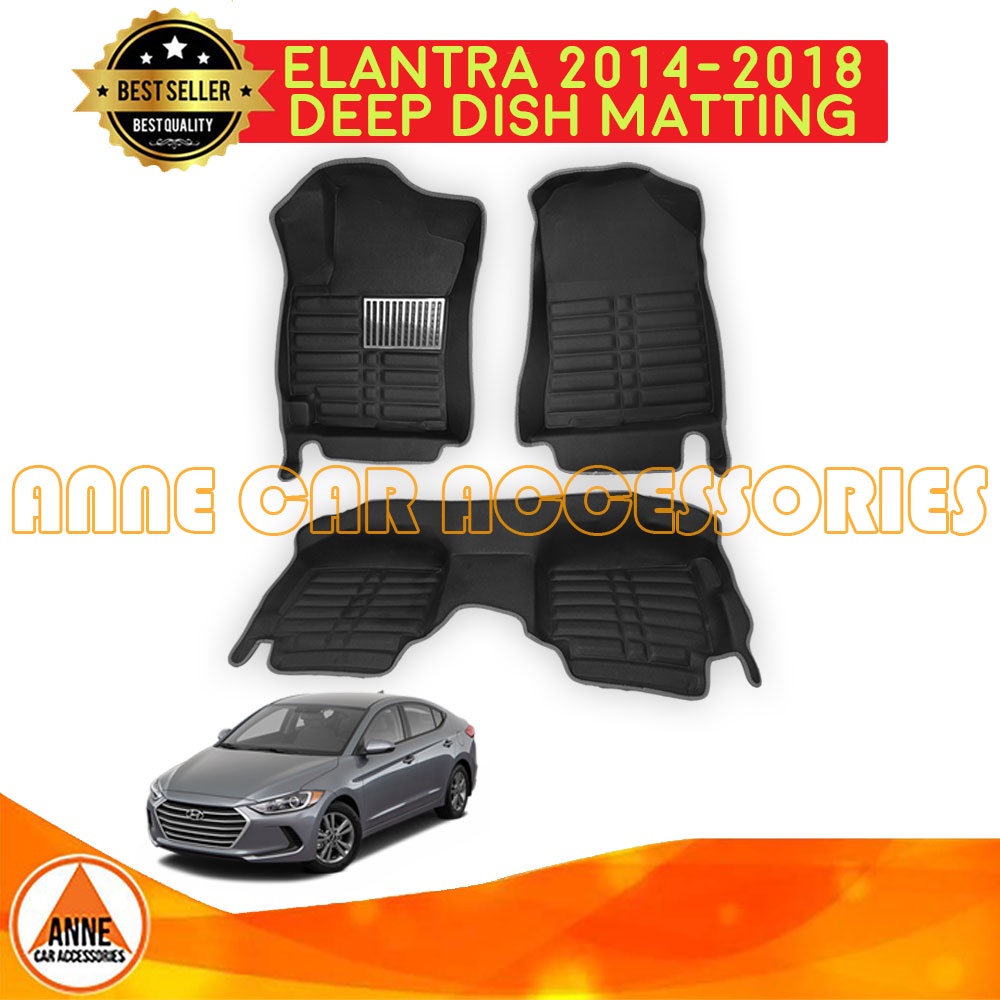 3D / TPE Hyundai Elantra 2014 2018 Deep Dish Matting OEM Car Rubber