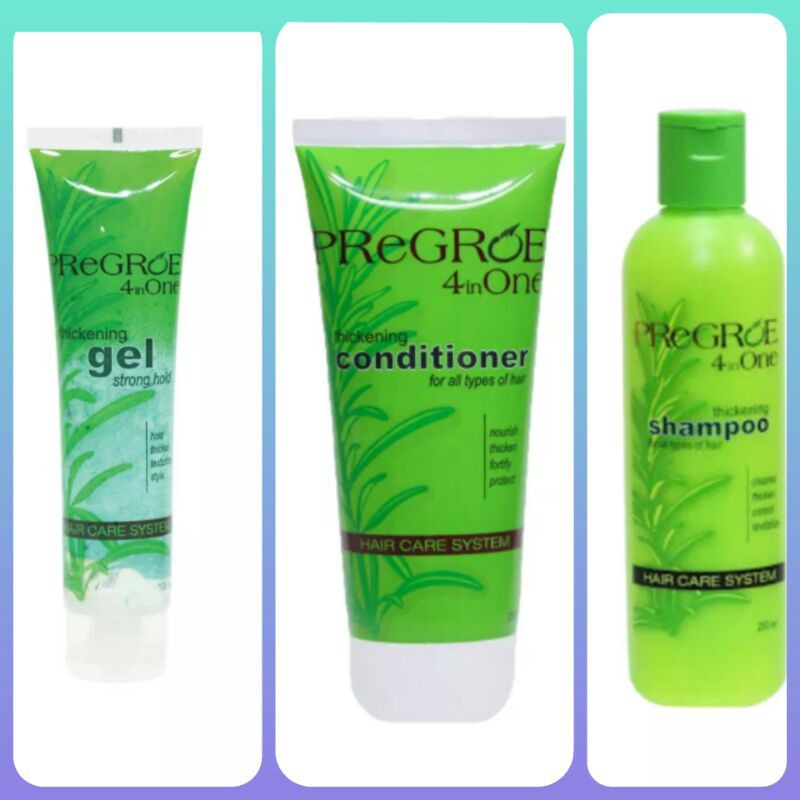 Pregroe 4 in One Thickening shampoo/Conditioner/ thickening gel