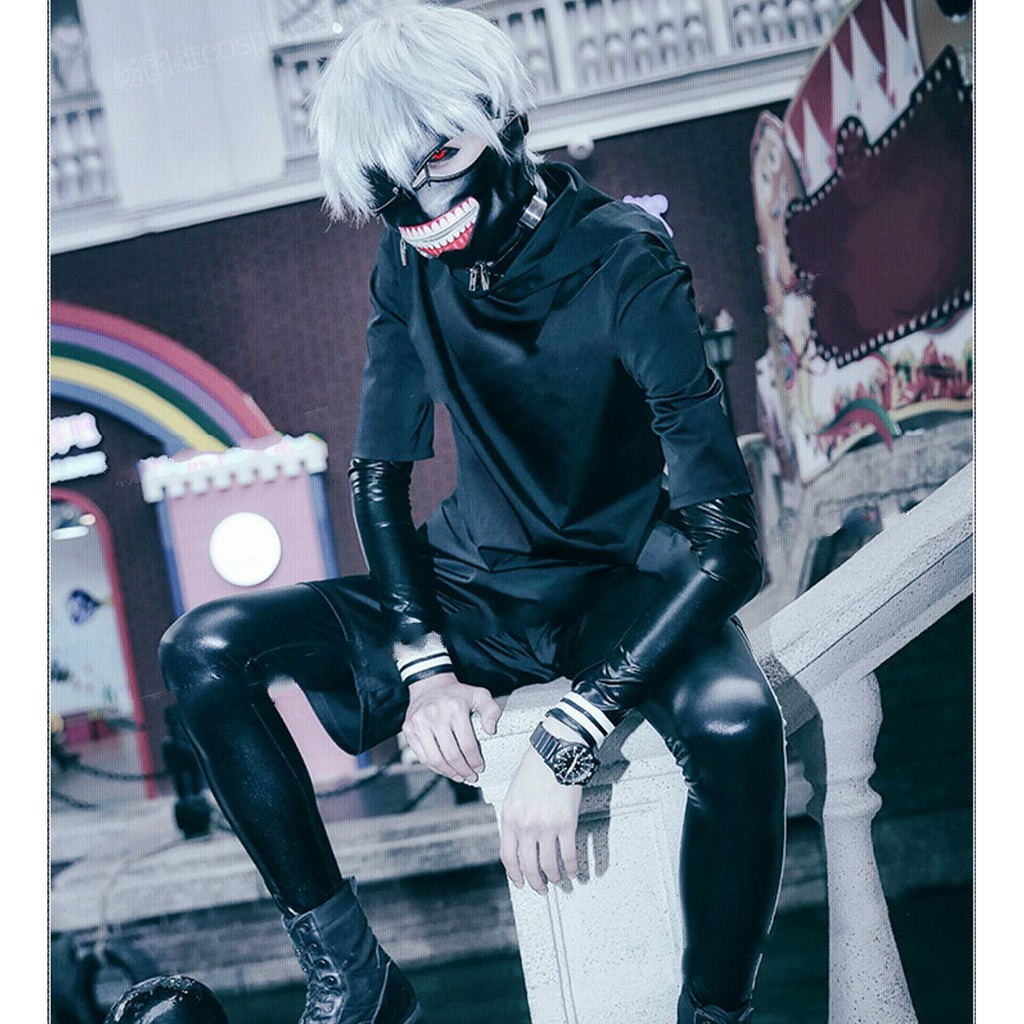 Men s Tokyo Ghoul Ken Kaneki Battle Uniform Cosplay Costume Shopee 