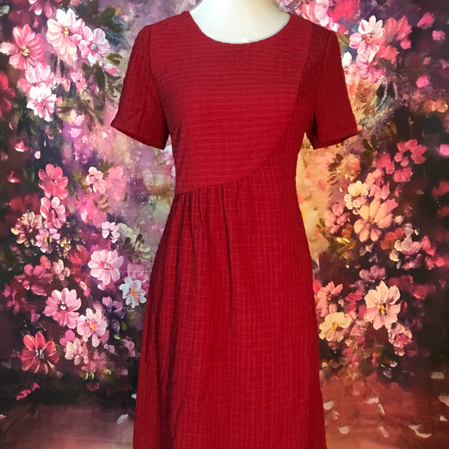 plain red frock