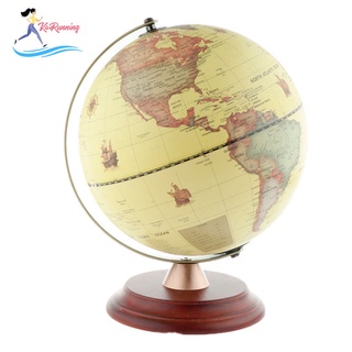 [whweight] USB Night Light LED Illuminated Spinning World Globe Constellation Map with Wooden Stand
