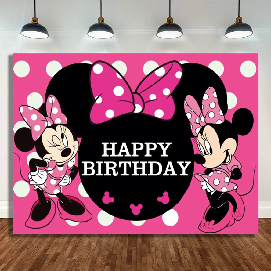 Customizable Minnie Mouse Photography Backgrounds Vinyl Cloth Photo  Shootings Backdrops for Kid Baby | Shopee Philippines
