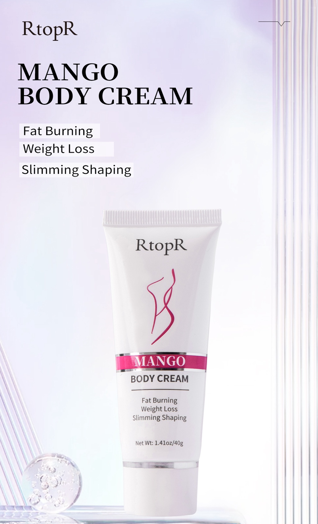 RtopR Mango Slimming Weight Lose Body Cream Shaping Create Beautiful Curve Firming Cellulite 40g