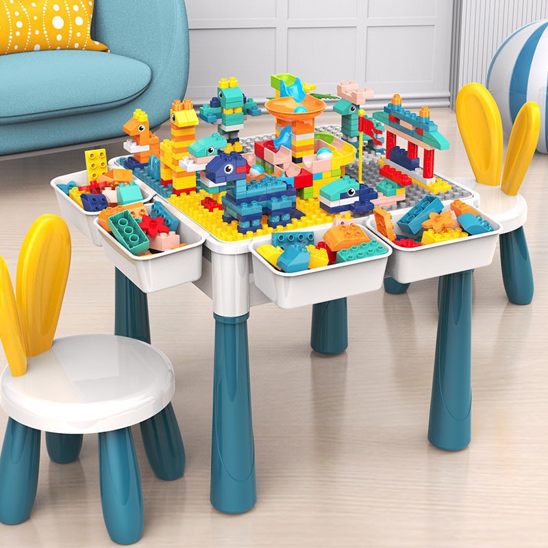 Big Building Blocks Table with Chair and Blocks Kids Table and Chair