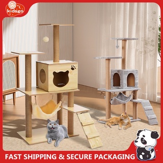 Available Premium Large Cat Condo Tree House Cat Climbing Frame Scratcher House Cat Tower Hammock