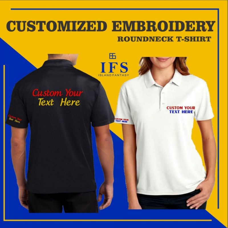 [COD] Personalized / Customized Embroidery Polo shirt Minimalist (TEXT ...