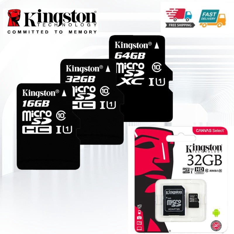 Original Kingston Sd Card Memory Card 16gb 32gb 64gb 128gb 256gb 512gb Sd Card Micro Sd Tf Card 100mb S Fast Speed Original Kingston Memory Card Shopee Philippines