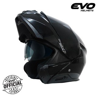 evo helmet dual visor matte black