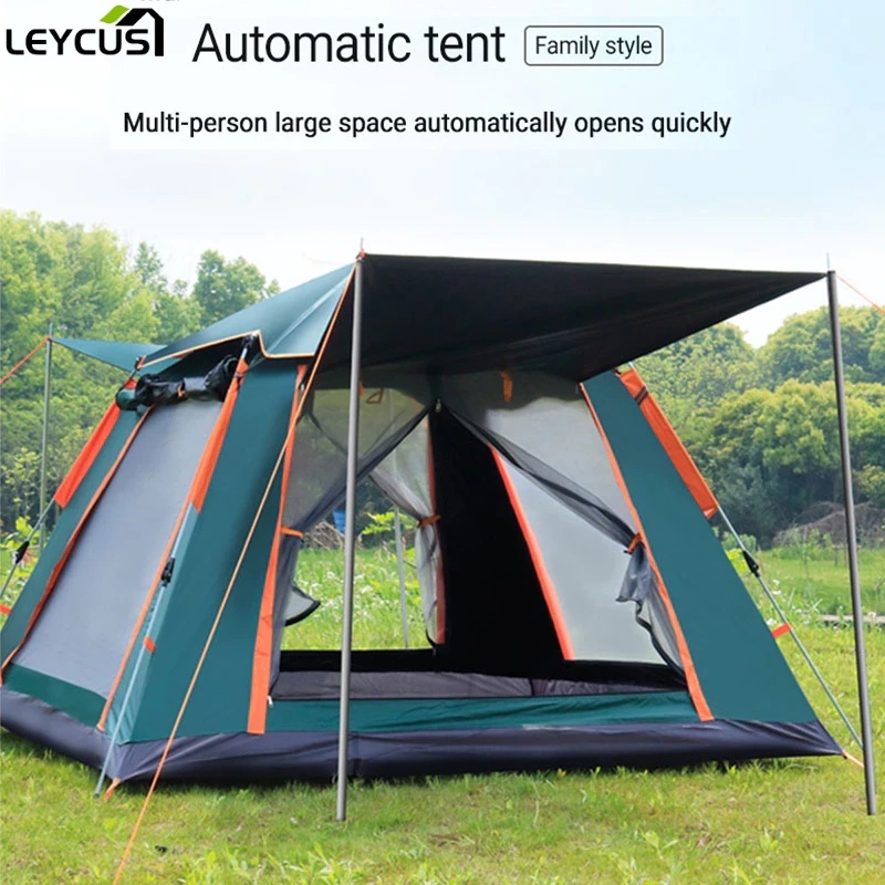 Leycus Outdoor Tent 4-6 Persons Automatic Tent Camping Tent Two Doors ...