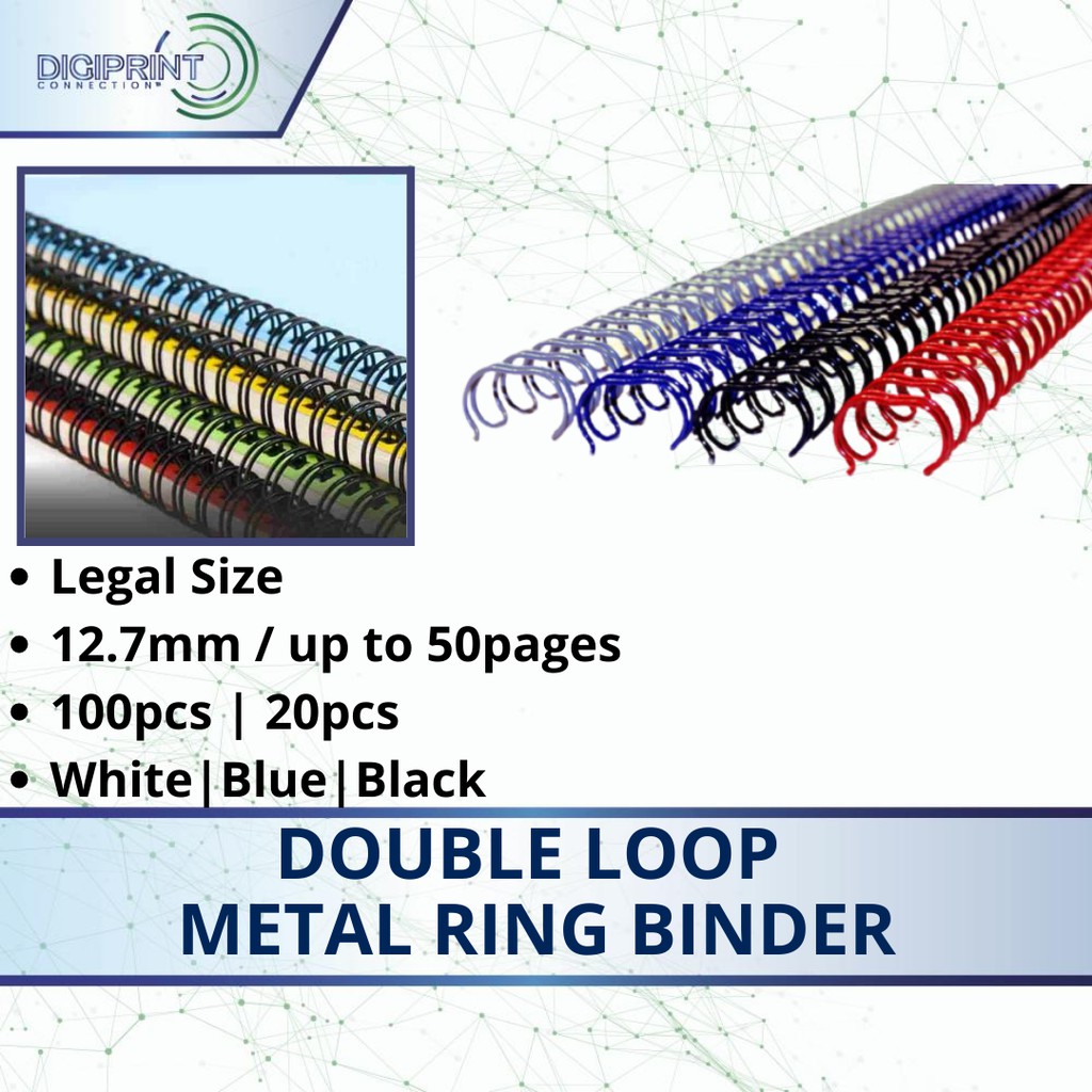 Wire Binding Double Loop Wire F4 Legal Size 12.7mm 100pcs 20pcs