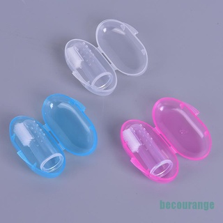 [becourange]Soft Silicone Finger Toothbrush Teeth Pet Dog Cat Cleaning Toothbrush with Box