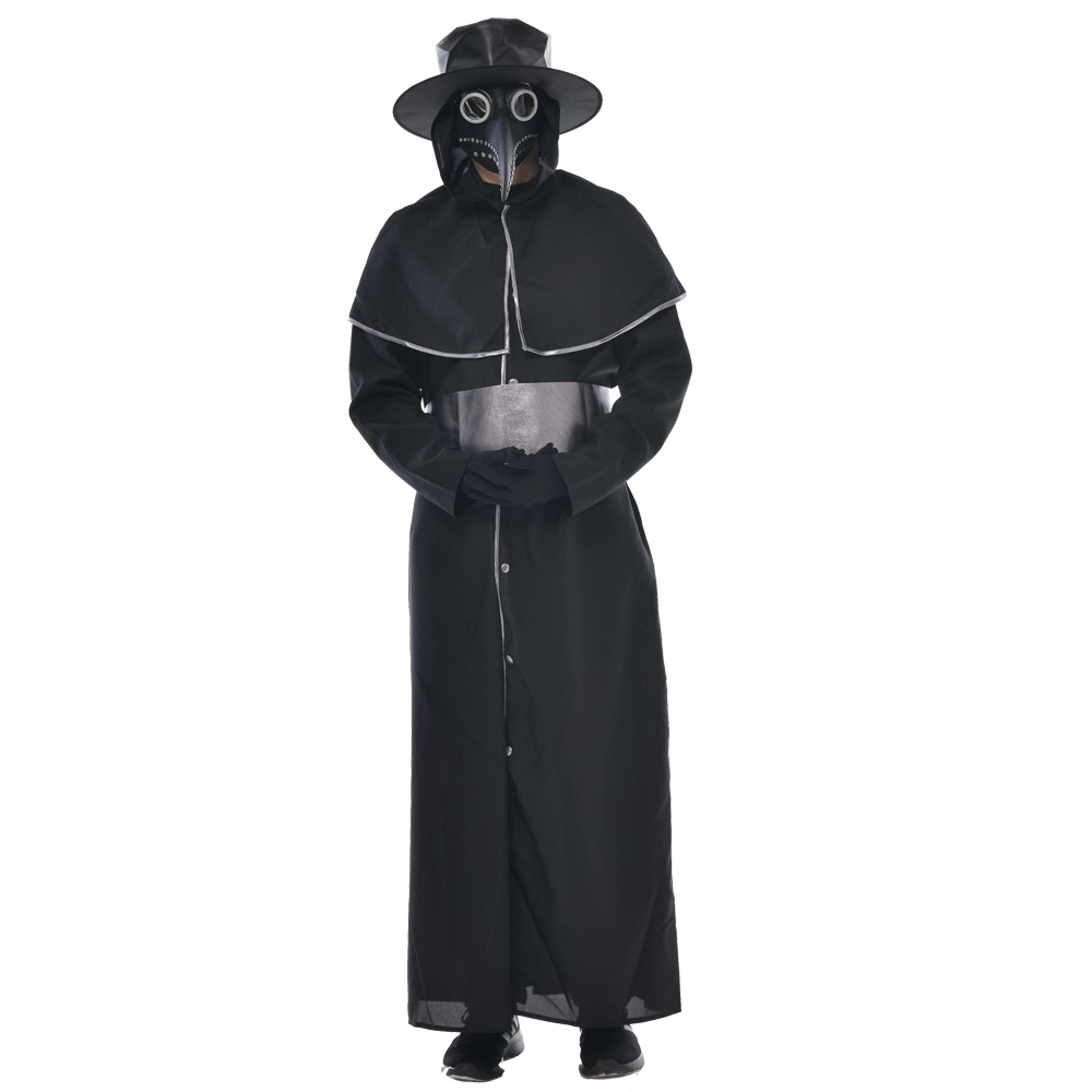 Medieval Monk Renaissance Priest Robe Costume Unisex Plague Doctor Cosplay Adult Halloween Hooded DIY Fancy Dress Outift 