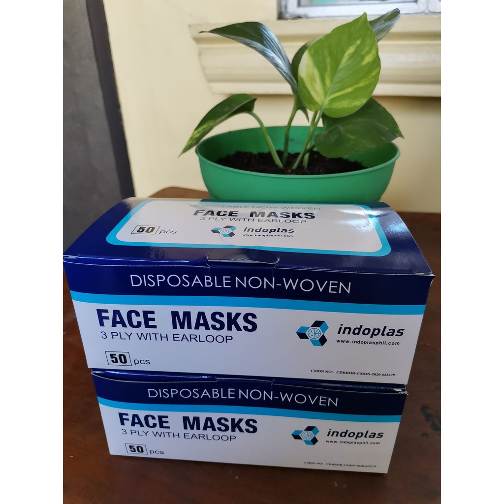 INDOPLAS Disposable Face Mask 3 Ply 1 box 50 pcs Shopee Philippines