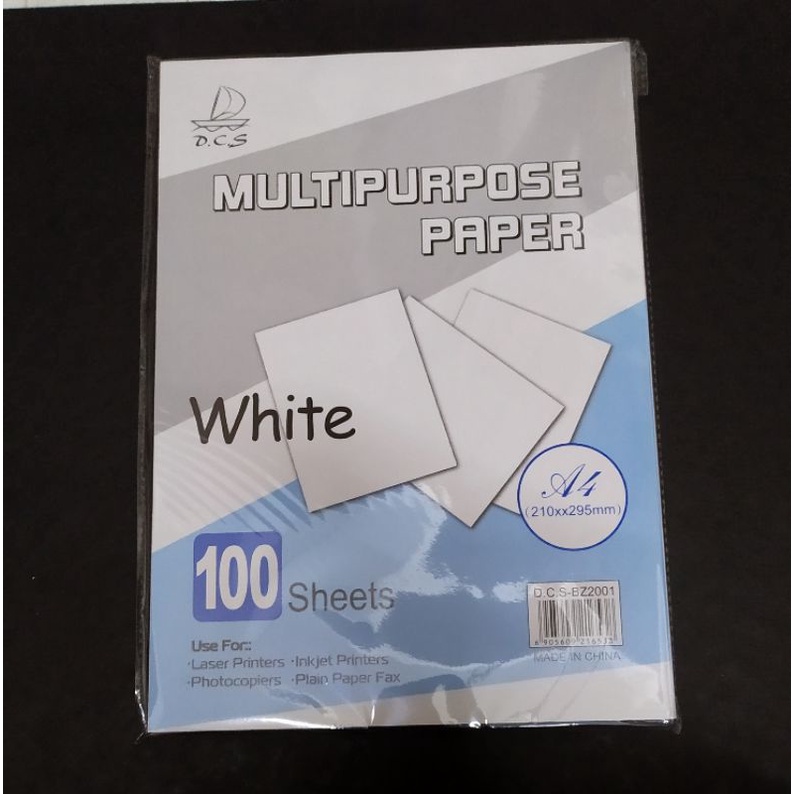 100Sheets Multipurpose WHITE PAPER A4 Shopee Philippines