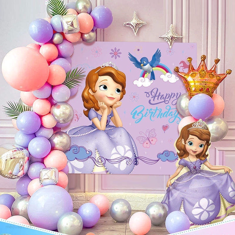 Princess Sophia Theme Balloon Set Girl Happy Birthday Party Decoration  Backdrop Latex Balloons Sophia Cartoon Party Supplies | Shopee Philippines