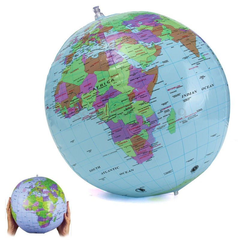 15/" Globe Inflate Inflatable Earth World Teacher Beach Ball Geography Toy