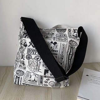 New Ins Canvas Bag Japanese and Korean Simple Messenger Bag Large Capacity Shoulder Bag #9