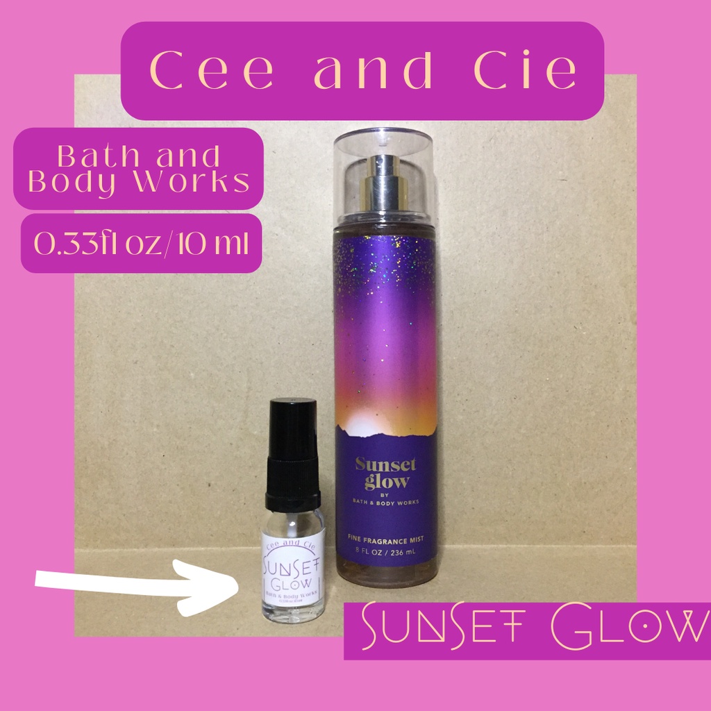 10ml Bath and Body Works Sunset Glow Mist Decant 100 Original
