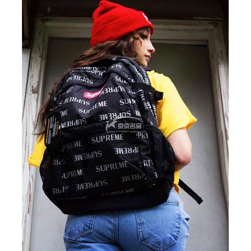 supreme 3m reflective repeat backpack white