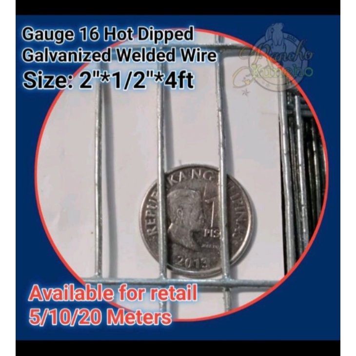 2 x 1/2 Galvanized welded mesh wire Gauge 16 (2,3,5 meters) Shopee
