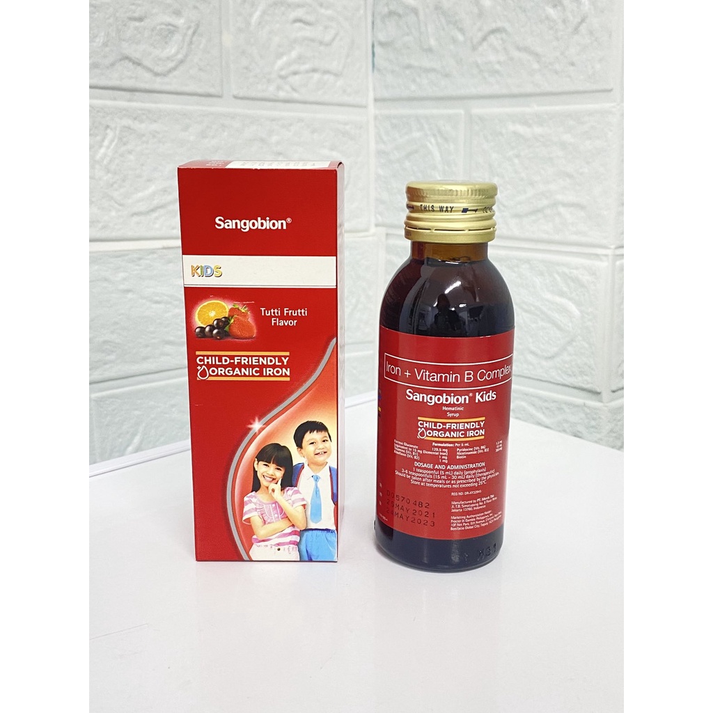 Sangobion Kids Iron + B Complex Syrup Tutti Frutti Flavor (100mL