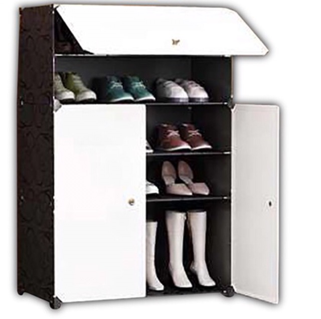 New Diy 6 Cubes Storage Organizer Plastic Shoe Cabinet Shopee Philippines