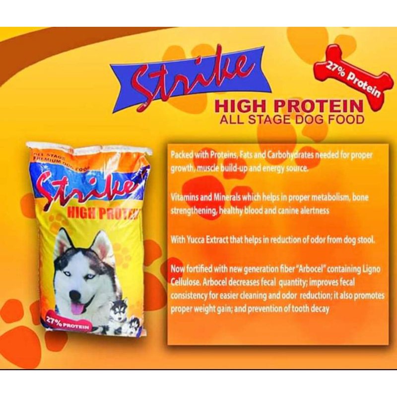 Strike All Stage Dog Food Puppies & Adults (1/2kgs Repack) Shopee